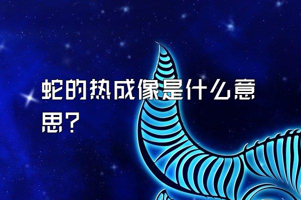 蛇的热成像是什么意思?