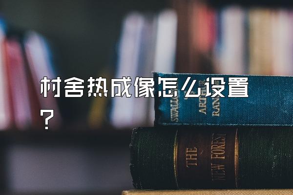 村舍热成像怎么设置?