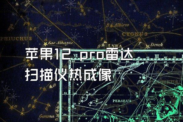 苹果12 pro雷达扫描仪热成像