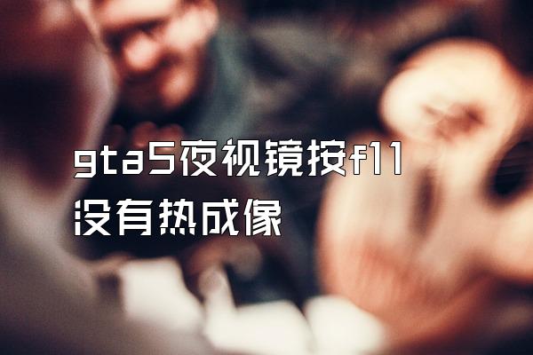 gta5夜视镜按f11没有热成像