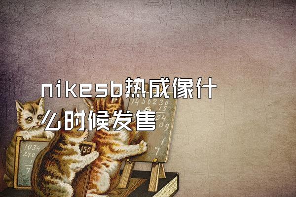 nikesb热成像什么时候发售